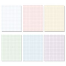 [꼬모멜로소] 떡메모지 6종 세트 메모지 메모 패드 다꾸 모눈 줄노트, 1세트, 그리드