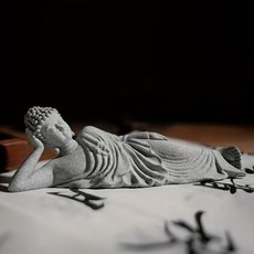 와불상 인테리어 소품 누워있는 부처상 불교 오브제 장식품 명상 휴식 디자인 석재 불상 18cm 빅사이즈, 1개, one