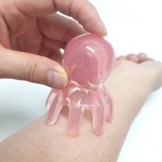 하야로라 휴대용 문어 괄사 경락 마사지기 두피 지압 마사지 손발 지압기, 핑크, 1개