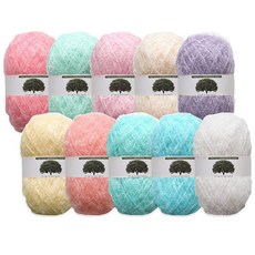 실감는삼촌 파스텔 수세미실 90g X 10종 세트(총900g), 1세트, 파스텔 10종세트