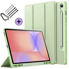 케이스나라 갤럭시탭 S10 Lite 라이트 호환 S펜슬 수납 케이스 보호 북커버 SM-X400 X406N, 라이트그린, 1개