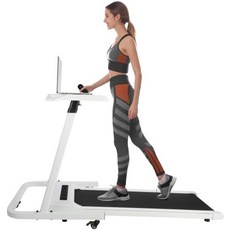 워킹 패드 및 스탠딩 책상 세트 - 롤링 조절 높이 테이블이 있는 휴대용 밑 트레드밀RAD Sportz, White