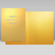 CERTIFICATE 종이상장케이스 기본형 은홀로그램박인쇄포함(완제품) 끼움형 친환경제품 수료증 인증서 자격증 (용지별도구매), 1개, 골드펄(220G)