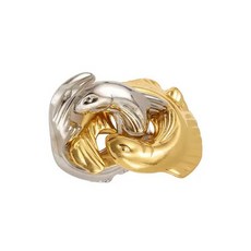 지혜의고리 감옥 퍼즐 고리 도금 게임 브레인 골든 자물쇠 퀘스트 두뇌, 1개, 다크 네이비 쌍어 저난이도, 1피스