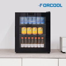 포쿨 미니 쇼케이스 냉장고 KVC-50 50L, 블랙