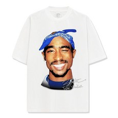 힙합 투팍 프린트 티셔츠 남성 라운드넥티셔츠