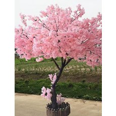 인조 벚꽃나무 조화나무 기역자 분홍색 이자카야 카페, (확장형) 2.5m 높이 1.5m 폭