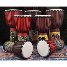 젬베 젬배 아프리카드럼 12인치 10인치 8인치 공연 대 기본 레드브라운 잼배 빅 금색, 1개, 10인치 채색(선물X)