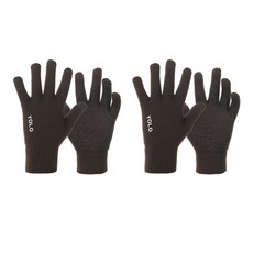 Naya Style 防寒 YOLO 防滑智能手機觸控毛皮手套 DM-10 2P, 棕色