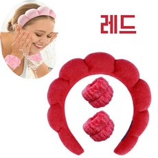 픽앤딜 헤어 세안 손목 밴드 세트, 1개, 스킨레드