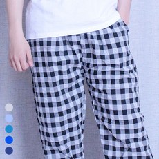 크레샤르 남성 체크 선염 9부 파자마 잠옷 바지