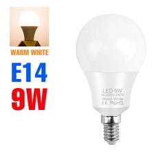 전구 램프 샹들리에 에너지 절약형 냉온 백색, 09 E14 9W Warm White, A. AC220V-240V, 1개