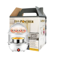 快速蒸蛋器，簡約設計，一鍵操作，多功能用途，節省時間，輕巧便攜, 雙層蒸蛋機-白/粉/黃/藍隨機出貨