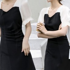 미니 원피스 슬림 셔링 스퀘어넥 반팔 데이트룩 데일리 여성 여름