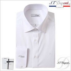 [백화점 정품] 에스티듀퐁 화이트 솔리드 노포켓 풀로고 일반핏 긴소매 셔츠 SE5FM12LS905SWH