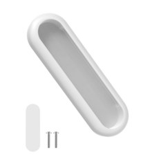 MeBantoo 자체 접착 서랍 손잡이 1개 10.2cm(4인치) 셀프 스틱 알루미늄 합금 푸시 풀 손잡이 주방 캐비닛 옷장 유리 슬라이딩 헛간 문 창문 발코니 문용, 1, 화이트