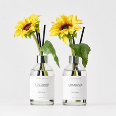 화이트라벨 디퓨저 200ml X 2개 플러스 꽃스틱 2P, 02_W/에이프릴프레쉬, 004_W/너의비누향, 0001_장미꽃/핑크X2+쇼핑백/소