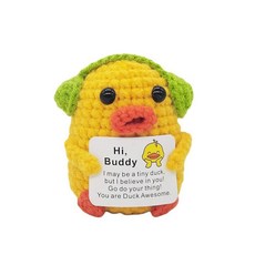 해외 Qyqkfly 재미있는 크로셰 핸드메이드 정서적 오리 정신적 지원 긍정적 격려 선물 할머니 생일 크리스마스 피클 감자 부활절 파티 장식또는 01 미국매장정품+ 172411, .0002.Duck for Buddy 01.