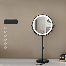 높이조절거울 확대거울 LED 화장대 조명 책상 USB, 블랙 L-리프트 22cm 3 5000mAh