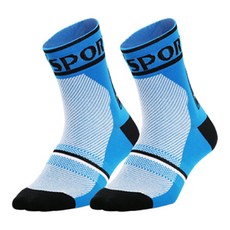 DH sports 第12款 運動耐磨襪 透氣排汗自行車襪 騎行襪 運動襪 登山襪子, 藍色, 1個