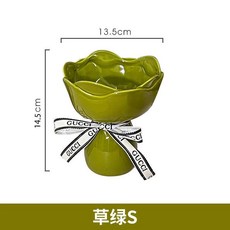 O 輕奢小花瓶插花 高顔值新婚伴手禮 禮物 插花 節日新家客廳陶瓷花瓶擺件, 3.0手捧花綠色【小號】限三個