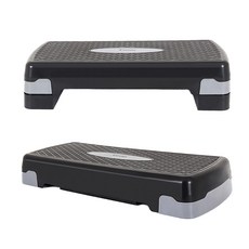 아이워너 에어로빅 2단 스텝박스 계단운동 스쿼트 힙업 스트레칭 운동, 블랙