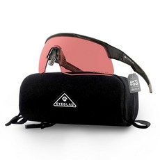 EYEGLAD FORTIX Z87.1 파워스포츠 안경 보호 안전 안경 HD 고대비 UV400 스포츠 랩 선글라스 (매트 카키/라이트 옐로우), 다크 그레이/파이어 레드