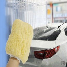 [든해랩] 자동차세차타올 세차 장갑, 인조양모세차장갑(옐로우)