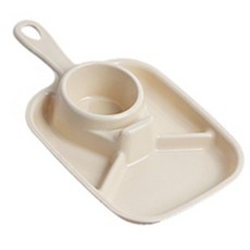 어린이 컵홀더 손잡이있는 칸나눔 접시 과일 칸접시 소풍, 1개, 아이보리