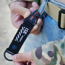 【Rising】ISE多功能織帶掛扣 戶外多功能短款鷹嘴鑰匙扣 戰術背包行李箱掛扣, 雪地迷彩, 1個