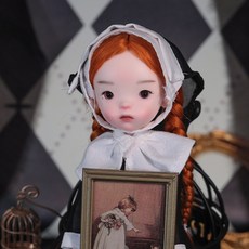 藍豆豆BJD娃娃 6分娃娃 修女風格全套女娃 特體BJD素體SD人偶娃娃 成品娃 六分娃娃套裝, 1個, 裸娃（不化妝）,美白