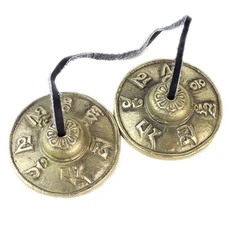 쿠쿠스토어 티베트 Tingsha 심벌즈 명상 공 산스크리트어 황동 차임 벨 영적 치유 마음 챙김 요가 불교, 02  words