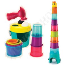 아기컵쌓기 소근육 놀이 블록 블럭 쌓기놀이 기린 장난감 돌아기소근육장난감 돌전아기장난감, 1개