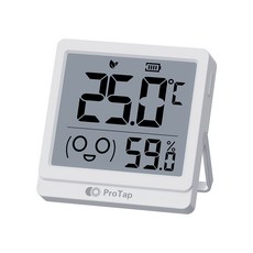ProTap 數位溫濕度計 趣味表情顯示, 白色, 1個