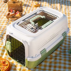 고양이 강아지 겸용 대형 이동장 휴대용 하드 윗문열림 반려동물 외출용 케이지, 1개, 연그레이 대형 10kg 이하