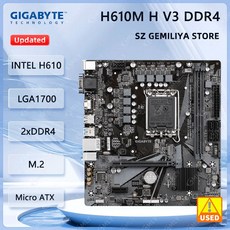 기가바이트 H610M ATX 12700 I9 인텔 지원 H610 DDR4 13900 마더보드 14700 CPU A1700 V3 64GB 14900 12500