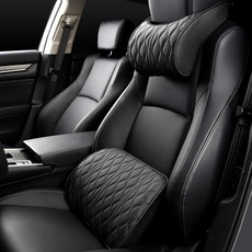 Benauto汽車記憶泡棉頸枕靠墊 2件組, 1套, 黑色