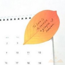 수채화스타일 나뭇잎D 나뭇잎메모지 다꾸메모지 손글씨메모지 접착메모지