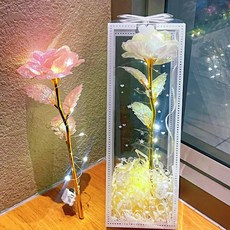 520批發夜市公園擺攤貨源閃金永生花仿真玫瑰花束情侶創意伴手禮, 1個, 玫瑰花-炫彩粉