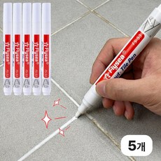 미미르 초간편 보수 타일 줄눈 마카펜 욕실 화장실 셀프시공 화이트 5개입, 1세트