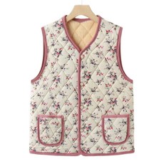 겨울 여성 사무실 선물용 누빔 퍼 조끼 단추형 김장조끼