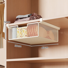 衣櫃收納籃 45cm x 38cm x 12cm, 白色大號, 1件