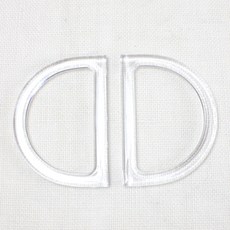 헤세드 마크라메 )플라스틱 마크라메손잡이 반달핸들 가방손잡이(1쌍-외경12cm), 투명(1쌍), 1개
