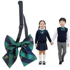 초록 네이비줄 미니 리본타이 어린이집 유치원 교복 스쿨룩 아동 리본타이 단품