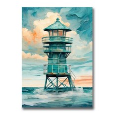 해안 벽 장식 추상 해변 예술 청록색 바다 수채화 사진 소박한 자연 풍경 프린트 포스터 작품