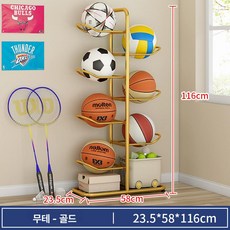 공 보관 거치대 진열대 볼캐리어 가정용 랙 정리대, 1개, 8칸 7볼 골든옐로우 공전용