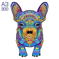 나무퍼즐 원목 3D 우드 입체 고양이 조립 크리스마스 나무 퍼즐 어린이 지그 소 퍼즐 강아지 개 3D 동물, 10 GOU-49-A3