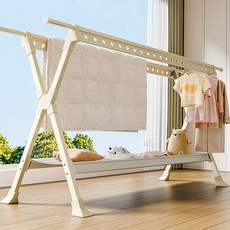 견고한 타입의 조절 가능 스테인리스강 빨래 건조대 이불 건조대, Beige