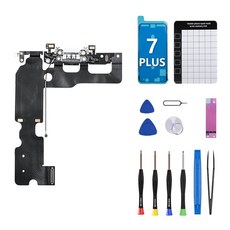 CYKJGS 아이폰 7 플러스 충전 포트 교체 OEM 헤드폰 마이크 안테나 리본 케이블 화이트 USB 도크 커넥터 풀 수리 도구 키트 마그네틱 패드 A1661 A1784 A17