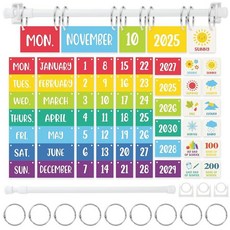 해외 JarThenaAMCS Candyland 플립 캘린더 게시판 세트 다채로운 캔디 카드 68장 및 조절 가능한 홀더 주간 차트 교실 개학 홈 오피스 DIY 장식 용품 미국매, 컬러풀.